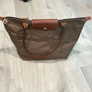 Large Longchamp Le Pliage Tote Green Color